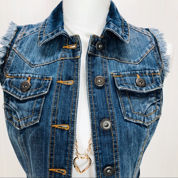Hwy Jeans Brand Women’s Size S Blue Denim Vest - Picture 5 of 8
